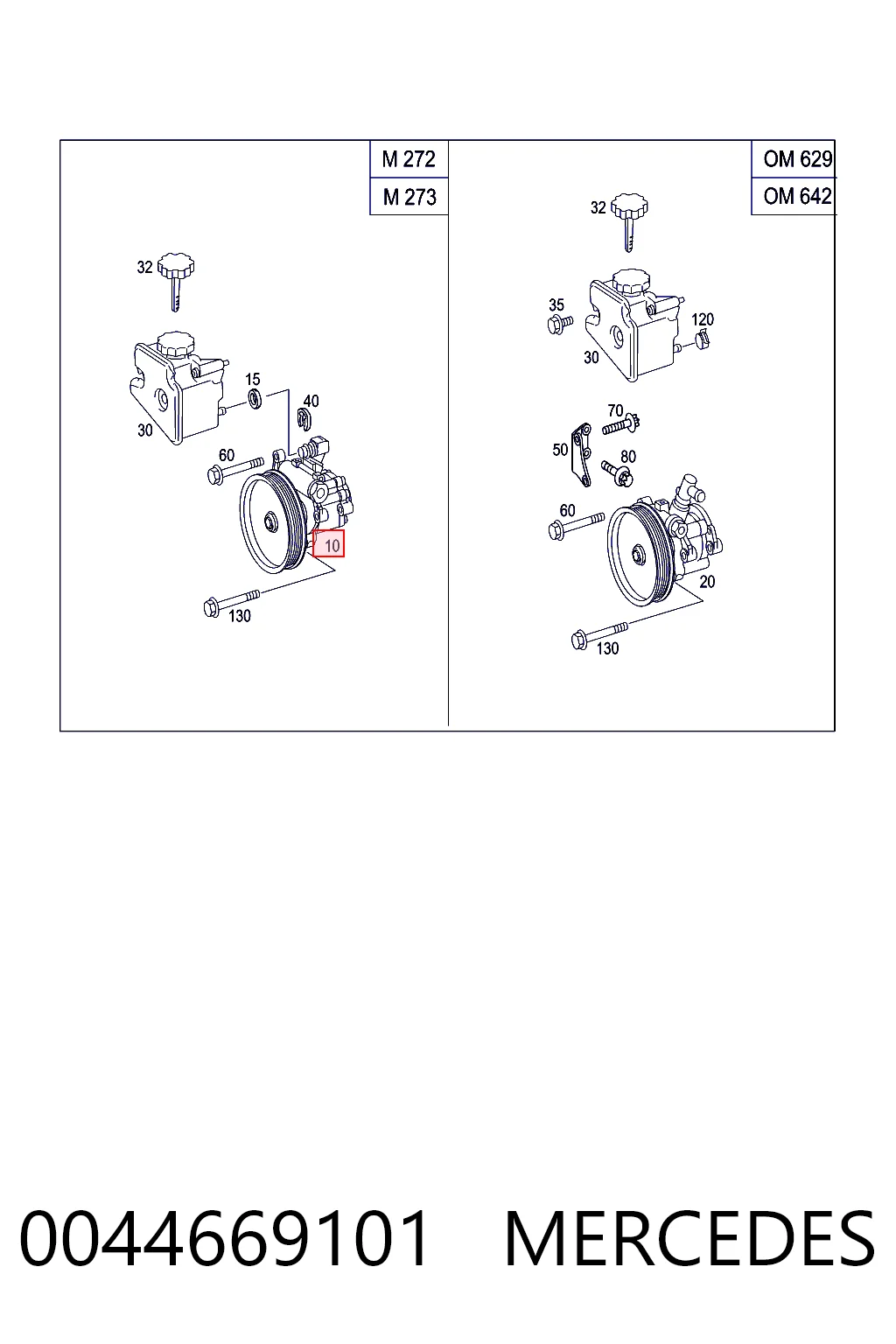 0044669101 Mercedes Pompa wspomagania hydraulicznego kierownicy