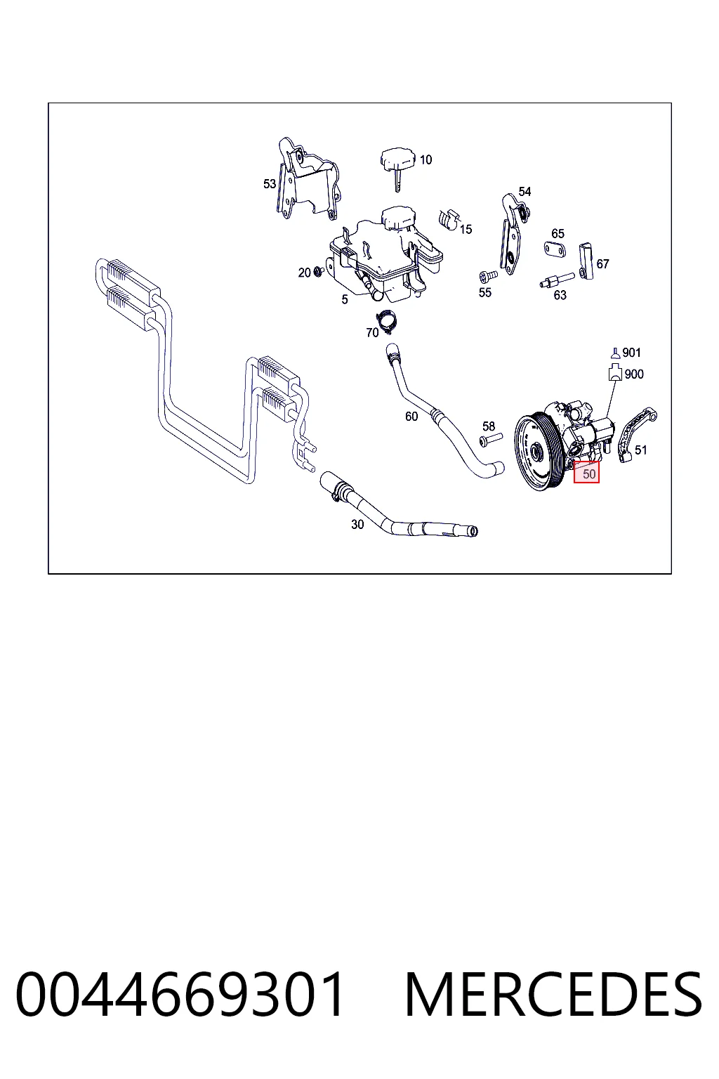 0044669301 Mercedes Pompa wspomagania hydraulicznego kierownicy