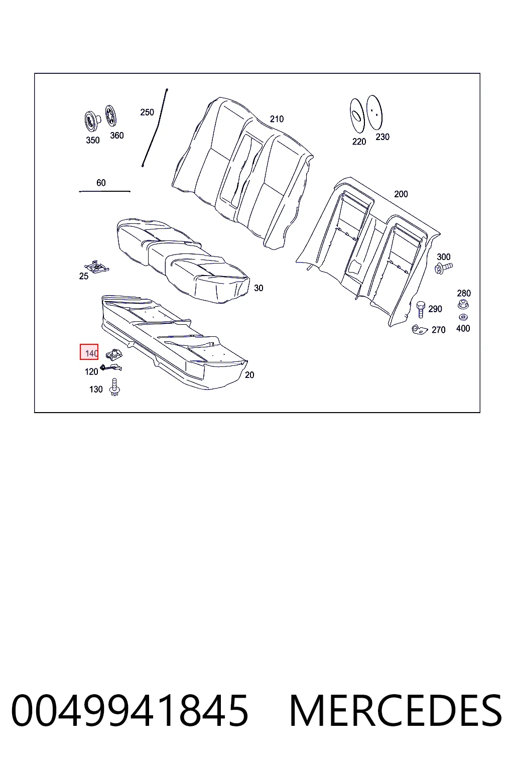 0049941845 Mercedes Nakrętka podkręcana pod śrubę samowiercącą