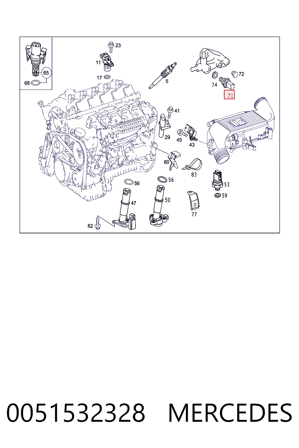 0051532328 Mercedes Czujnik temperatury paliwa