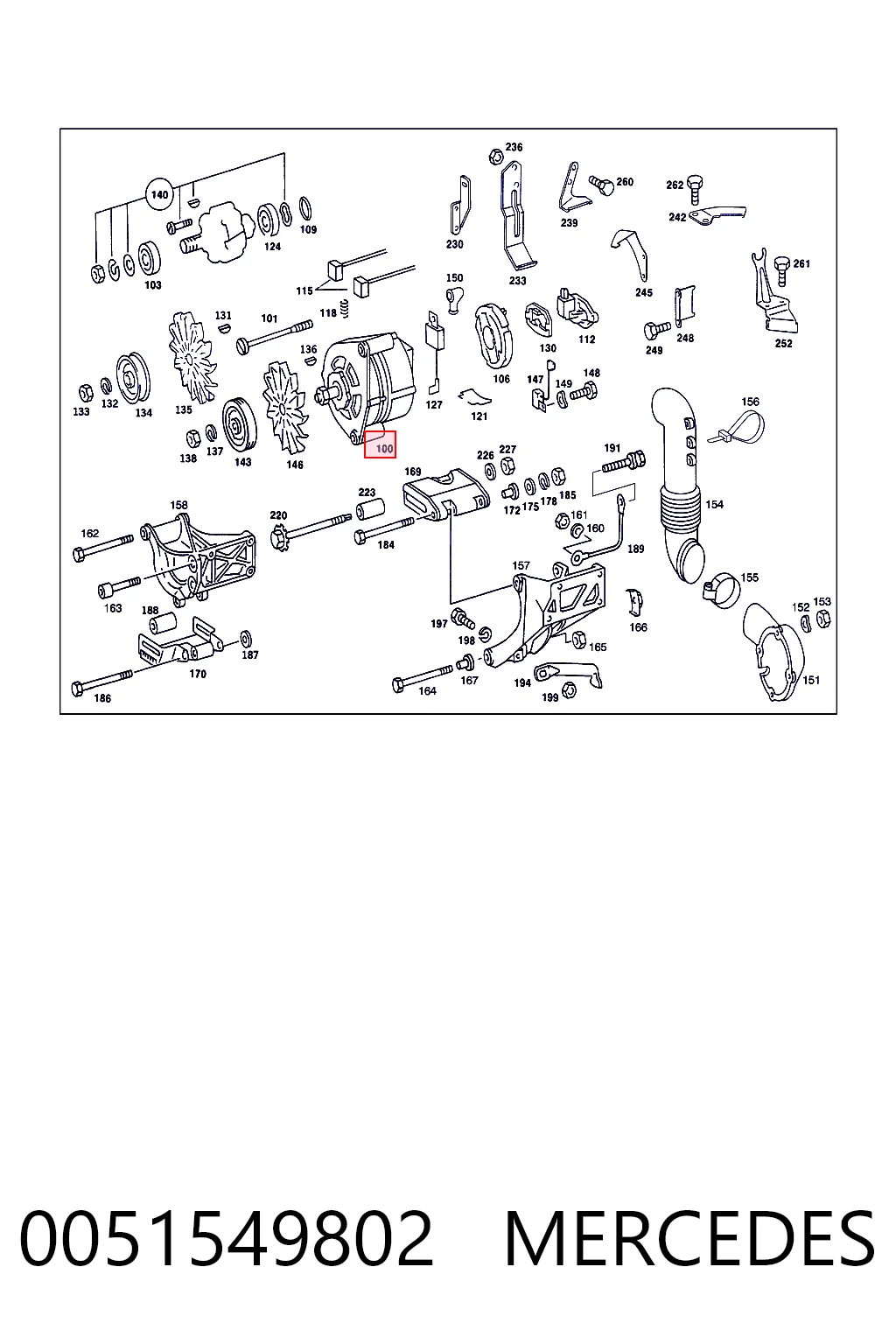 0051549802 Mercedes Alternator