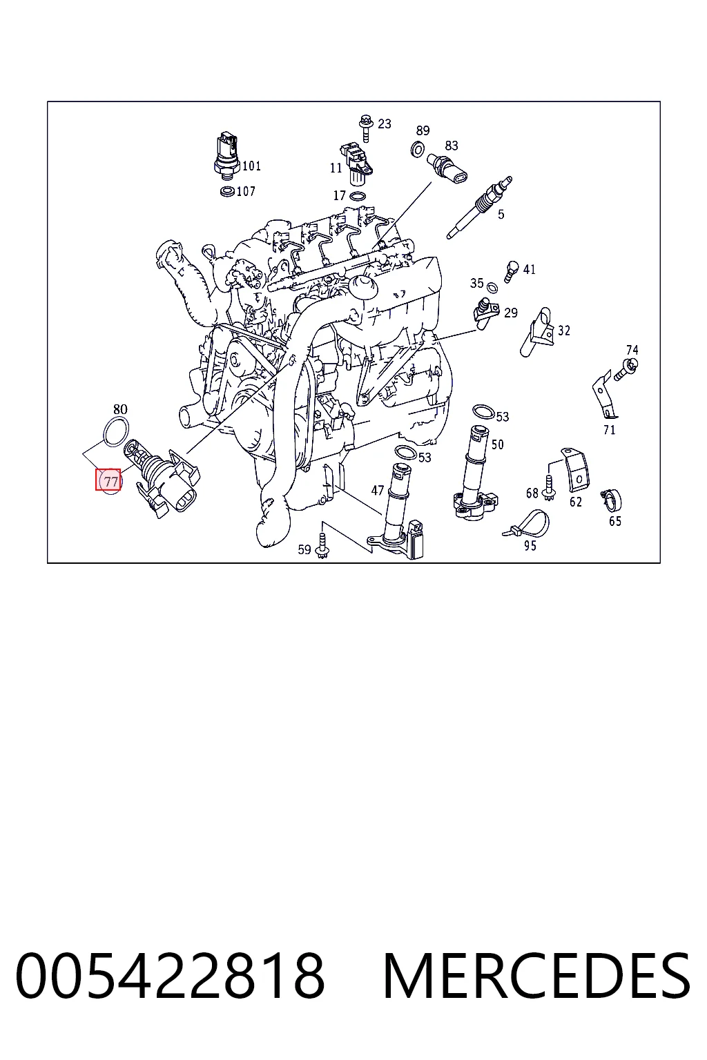 005422818 Mercedes Czujnik temperatury powietrza wlotowego