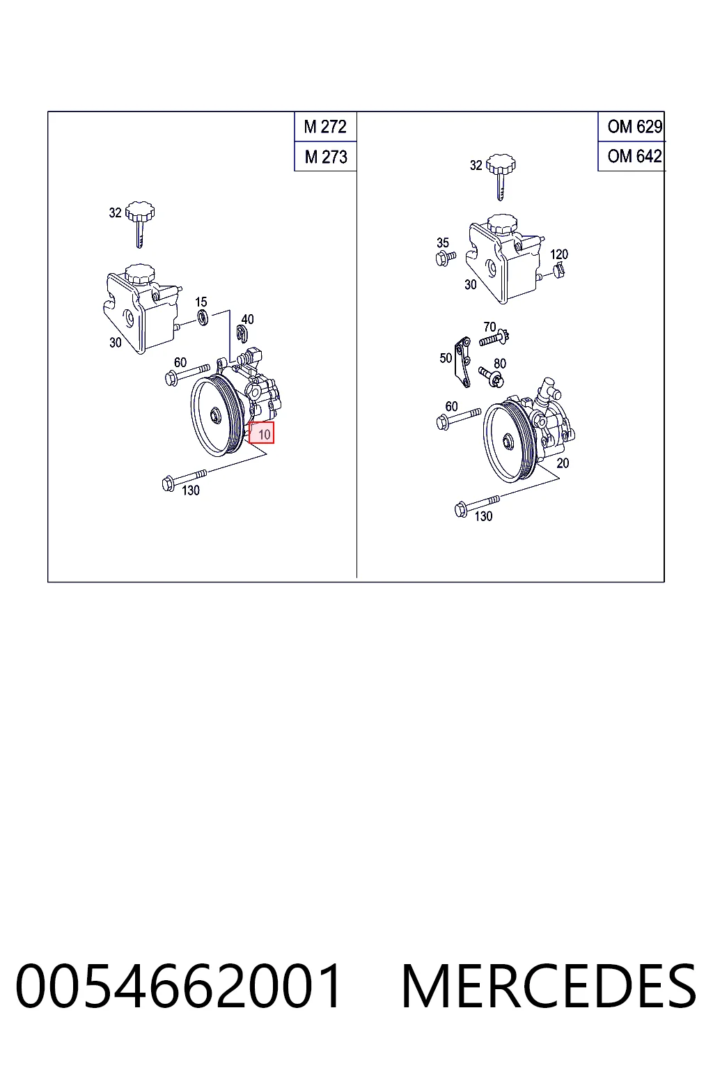 0054662001 Mercedes Pompa wspomagania hydraulicznego kierownicy