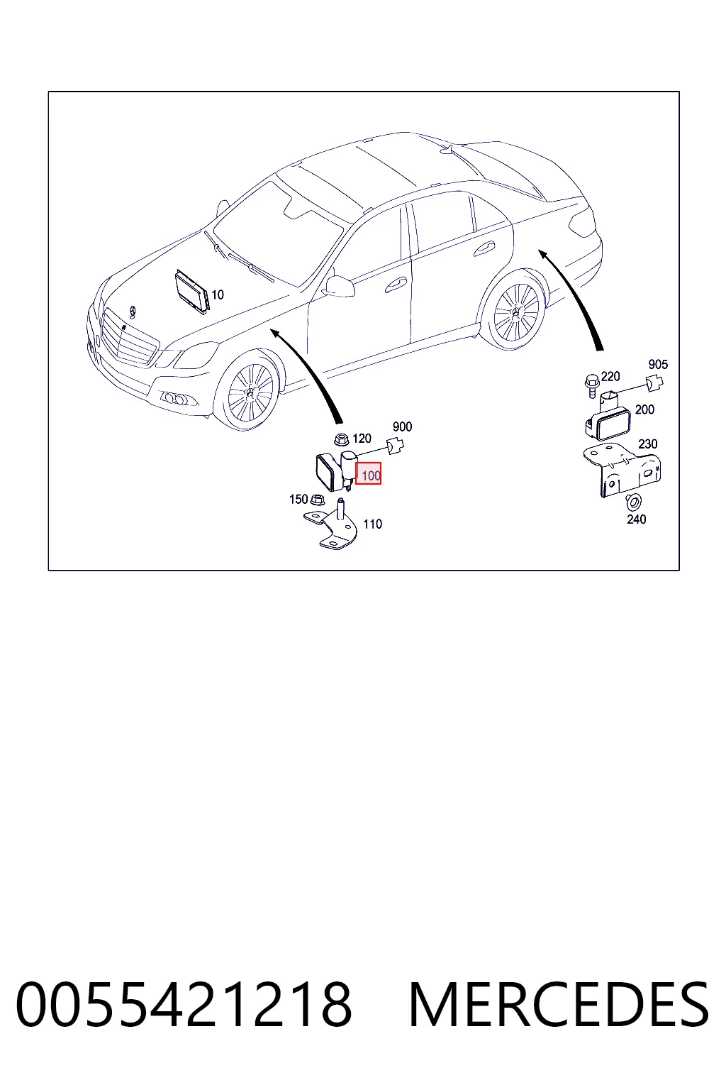 0055421218 Mercedes Czujnik przyspieszenia pionowego