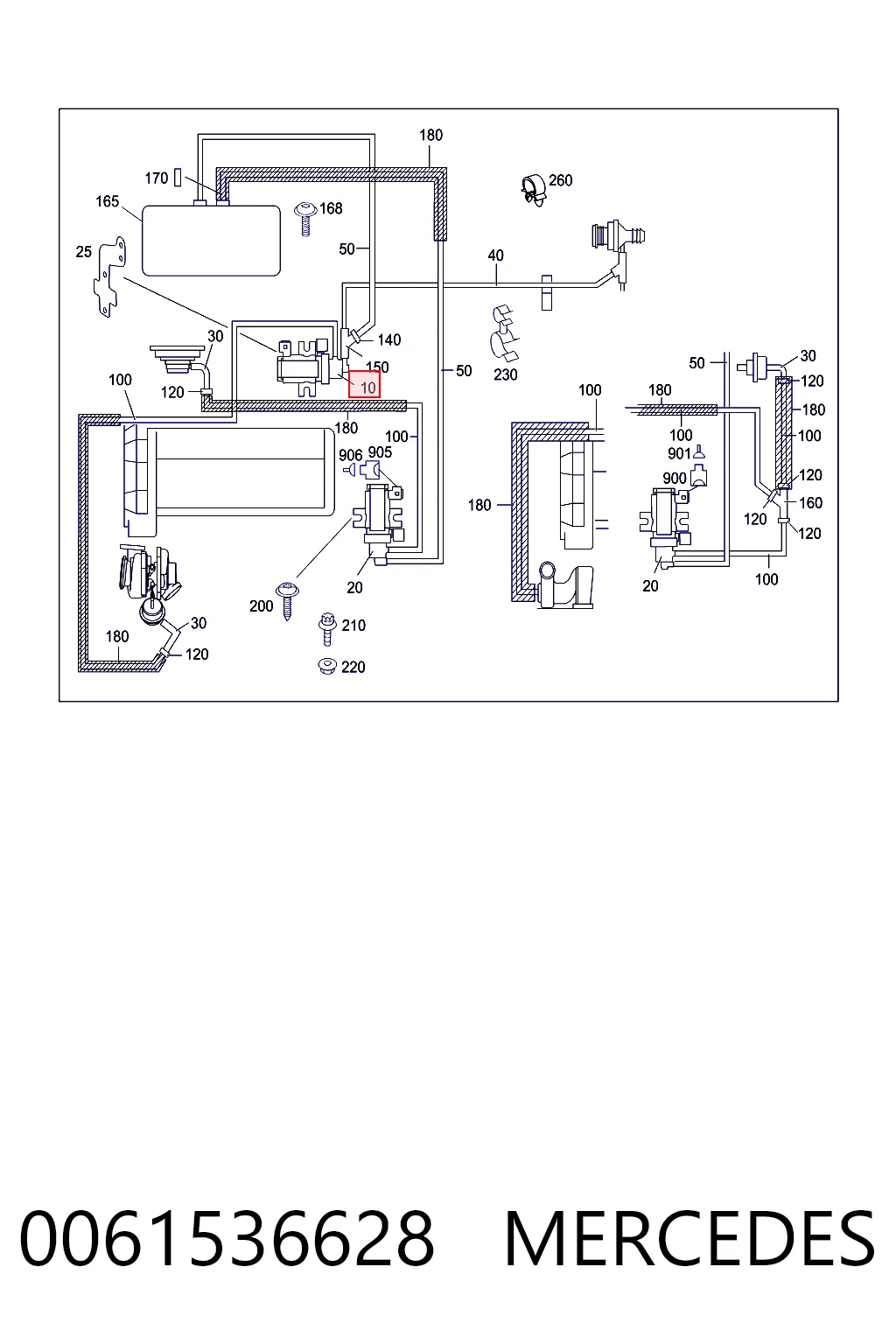 0061536628 Mercedes Przetwornik ciśnienia (solenoid) doładowania