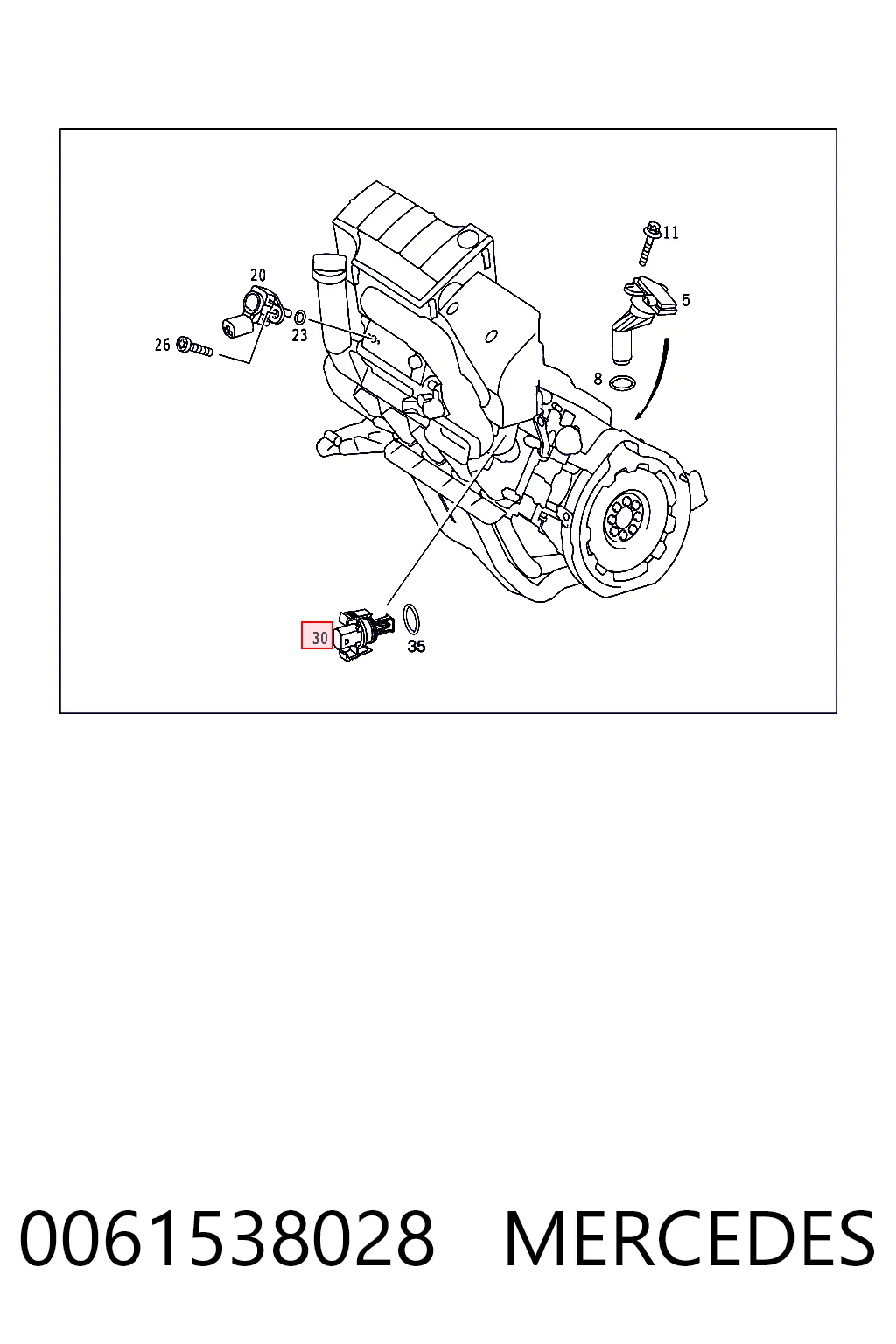0061538028 Mercedes Czujnik temperatury powietrza wlotowego
