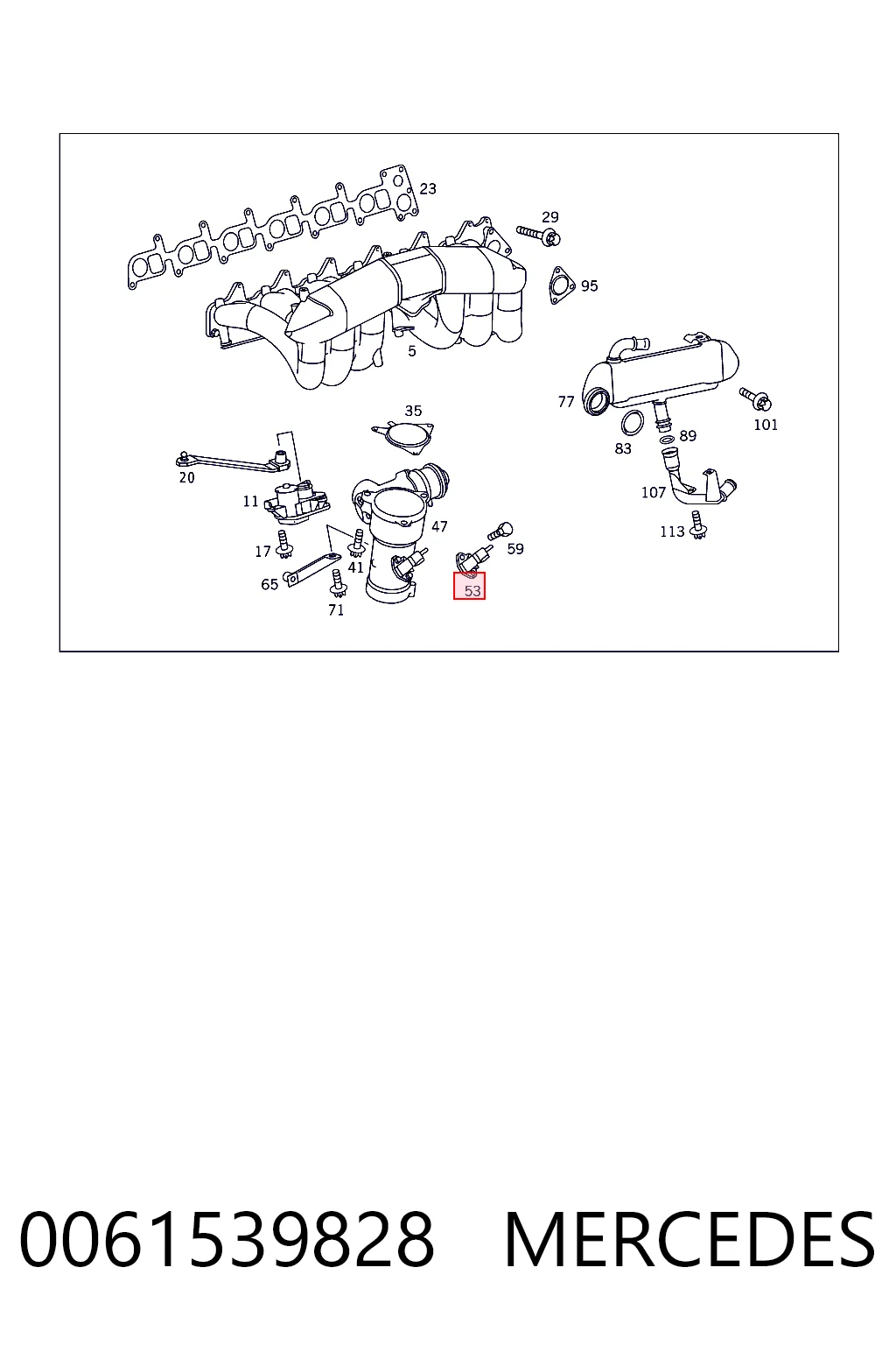 0061539828 Mercedes Czujnik ciśnienia w kolektorze ssącym, MAP