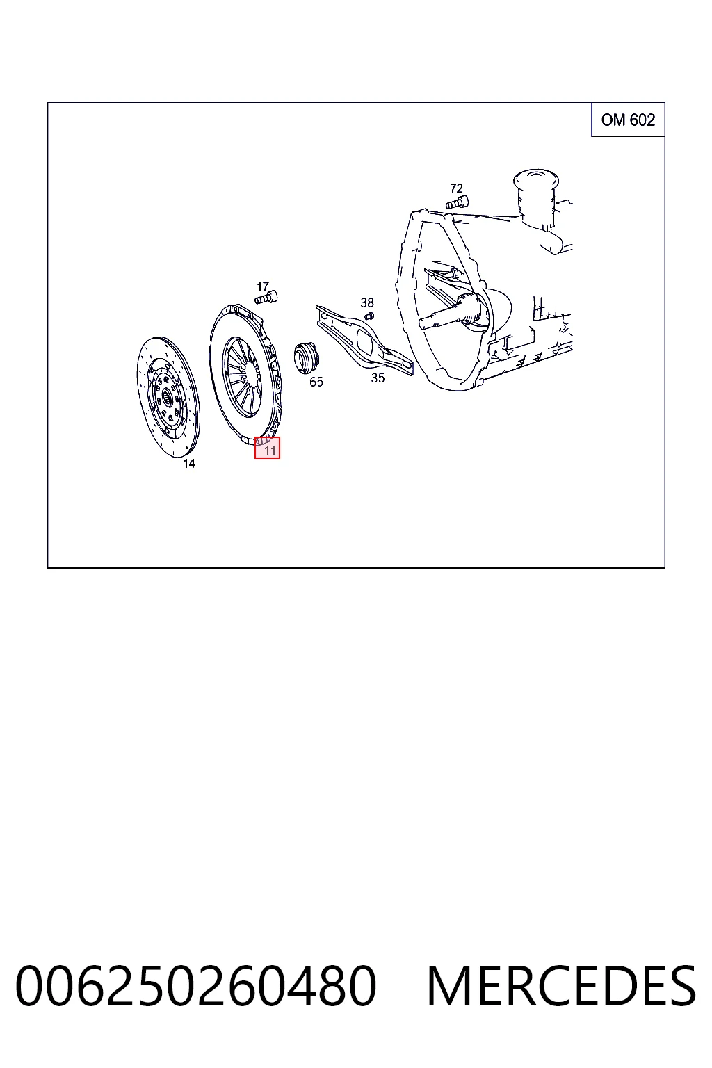 Docisk sprzęgła do Mercedes Sprinter I 4-t 904