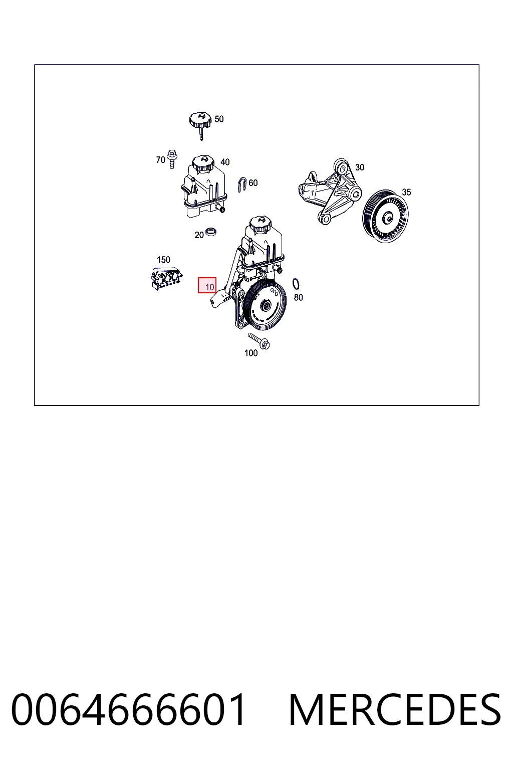 0064666601 Mercedes Pompa wspomagania hydraulicznego kierownicy
