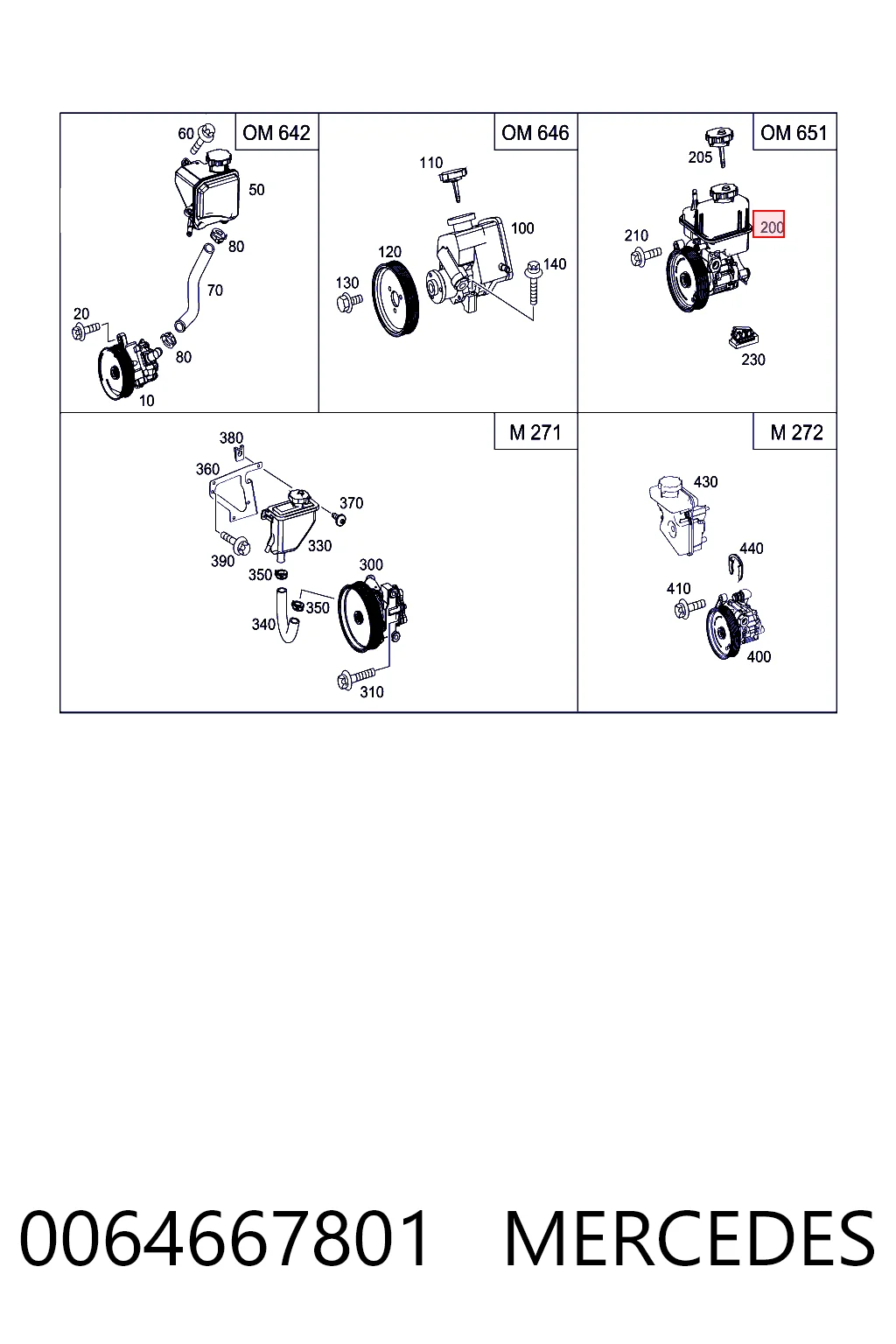 0064667801 Mercedes Pompa wspomagania hydraulicznego kierownicy