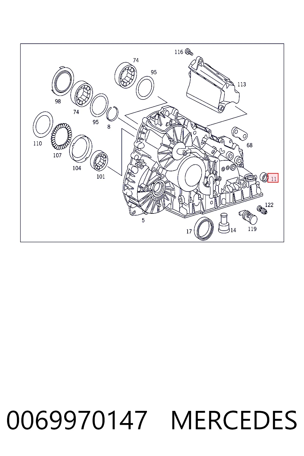 0069970147 Mercedes Uszczelniacz wybieraka skrzyni biegów