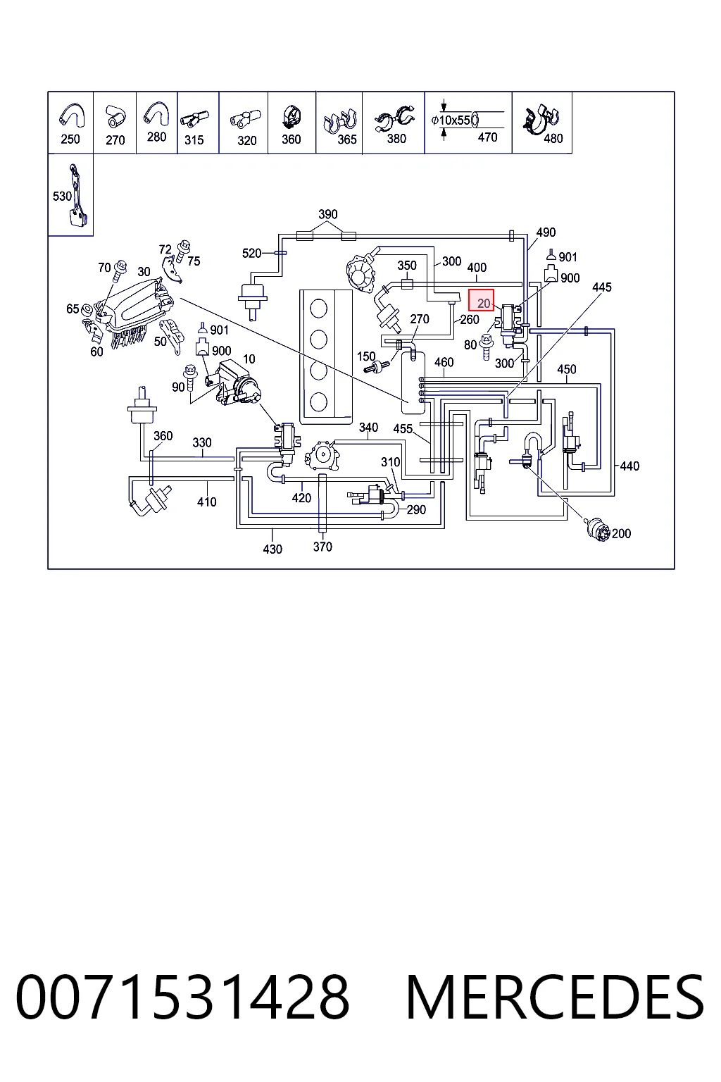 0071531428 Mercedes Przetwornik ciśnienia (solenoid) doładowania