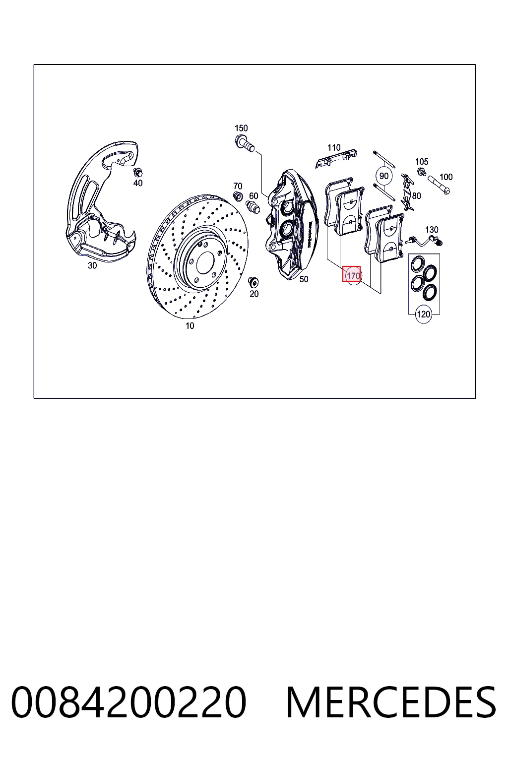 0084200220 Mercedes Klocki hamulcowe przednie tarczowe