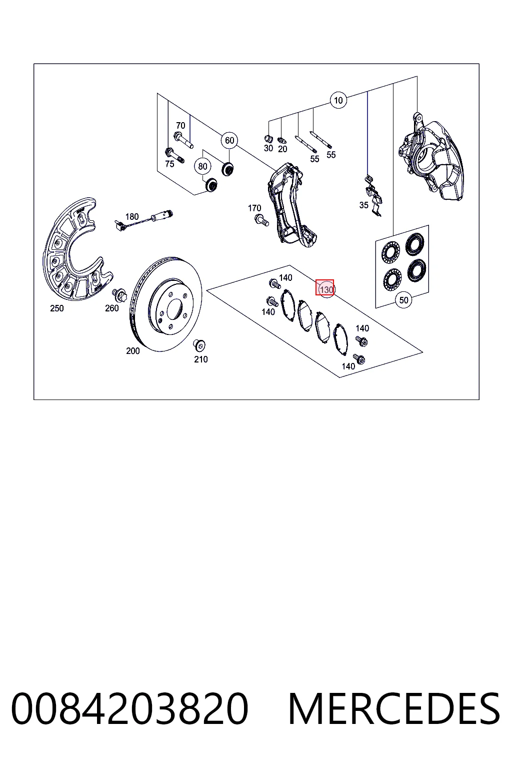0084203820 Mercedes Klocki hamulcowe przednie tarczowe