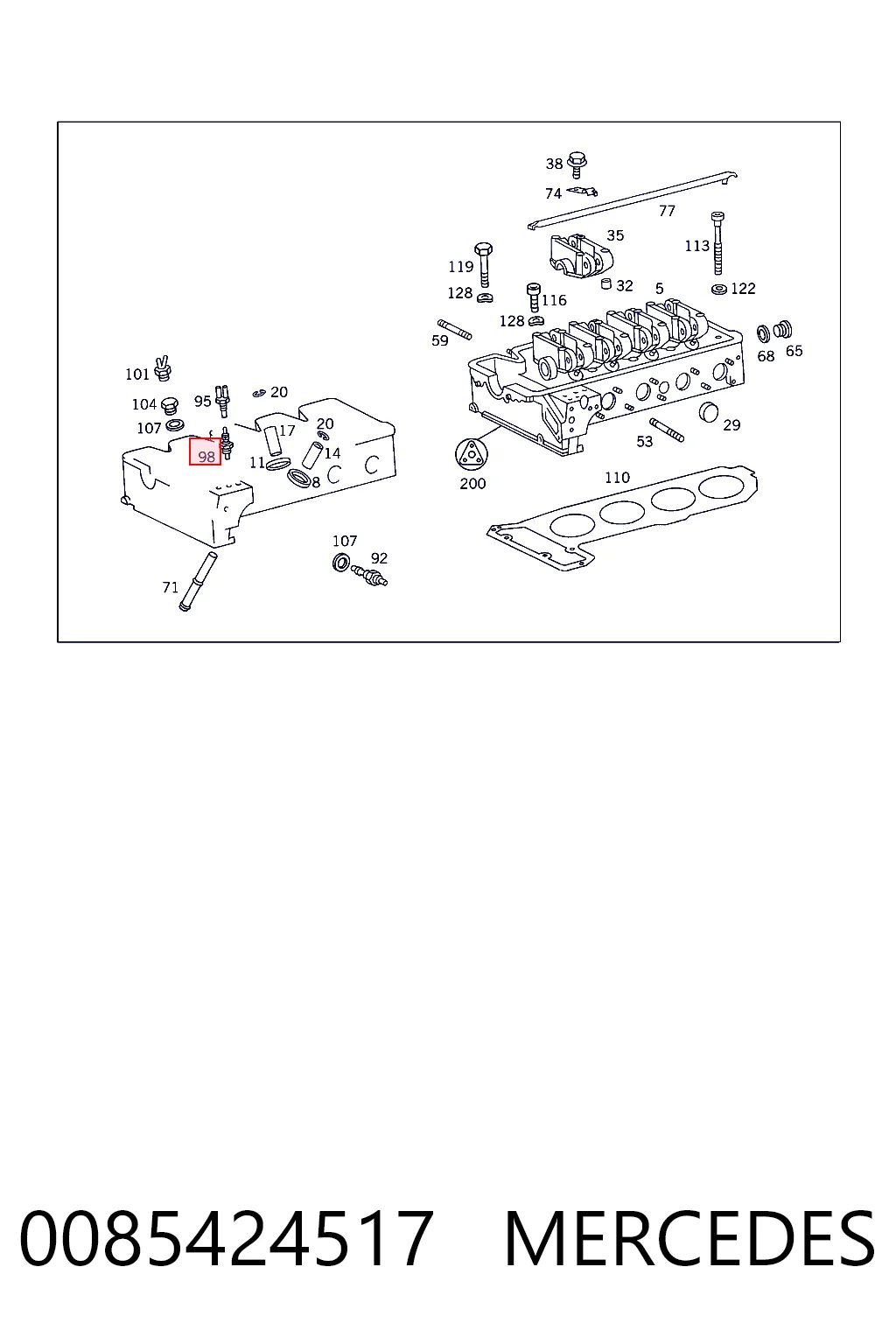 0085424517 Mercedes Czujnik temperatury płynu chłodzącego