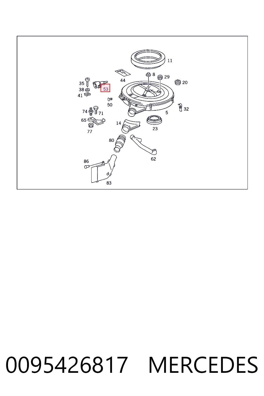 0095426817 Mercedes Czujnik temperatury powietrza wlotowego