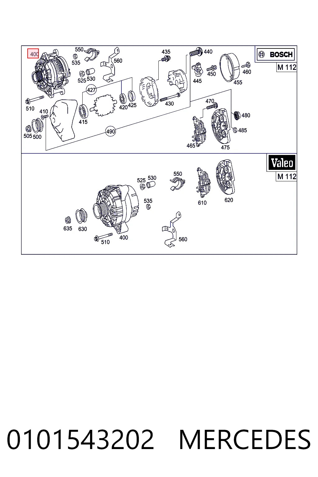 0101543202 Mercedes Alternator