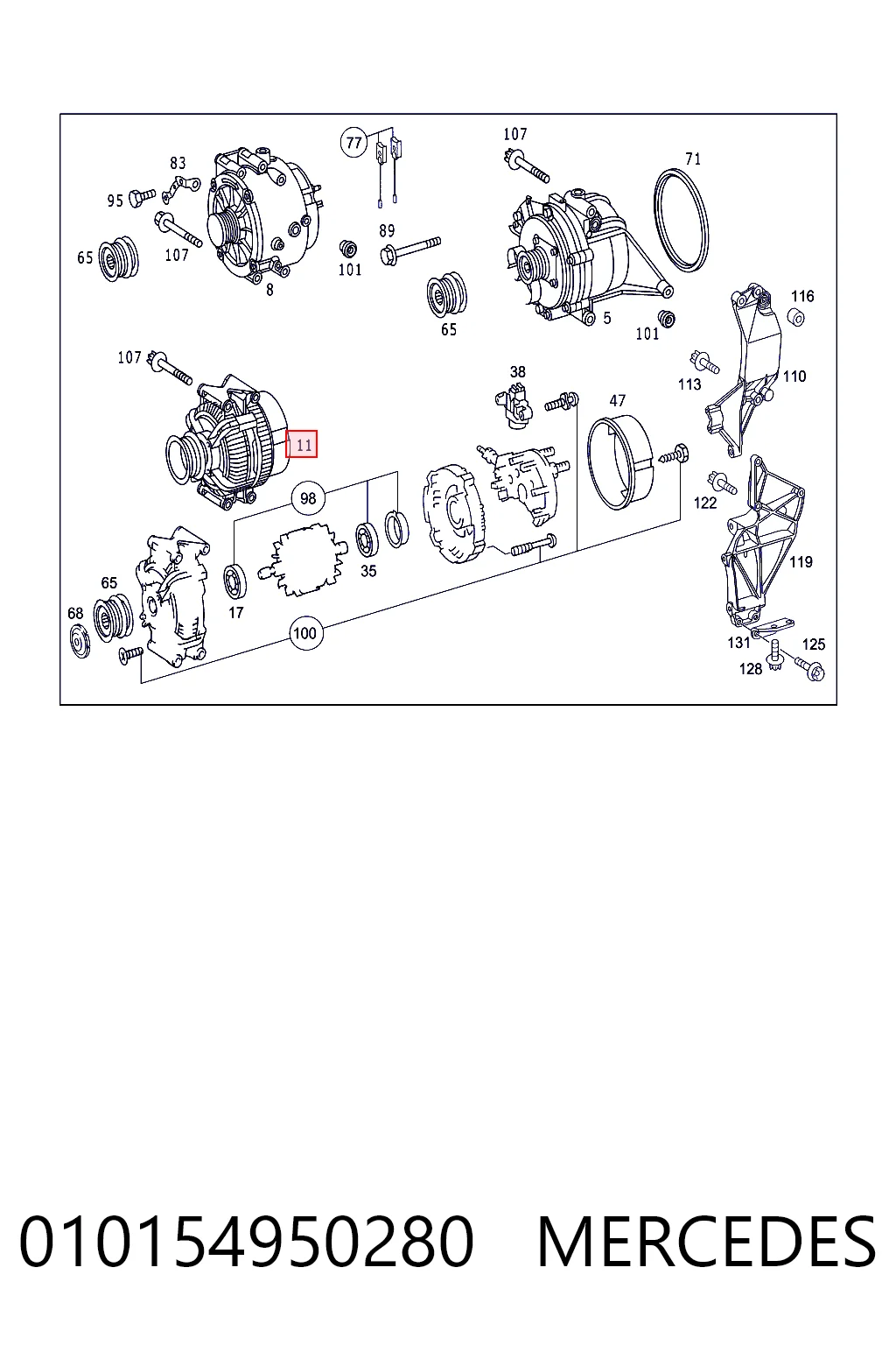 010154950280 Mercedes Alternator