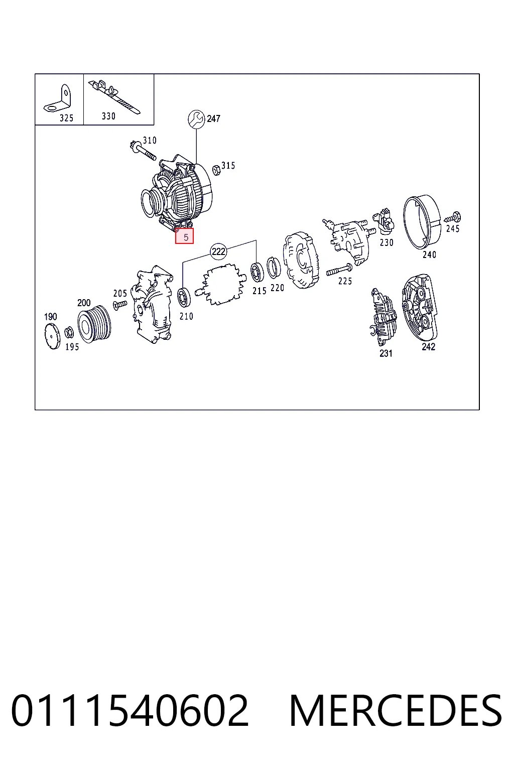 0111540602 Mercedes Alternator