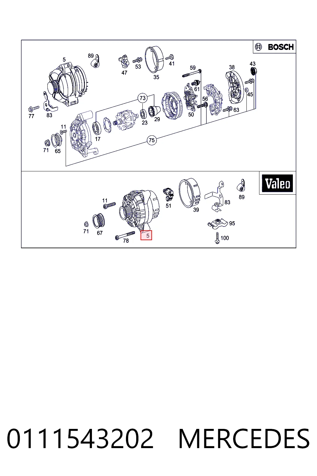 0111543202 Mercedes Alternator