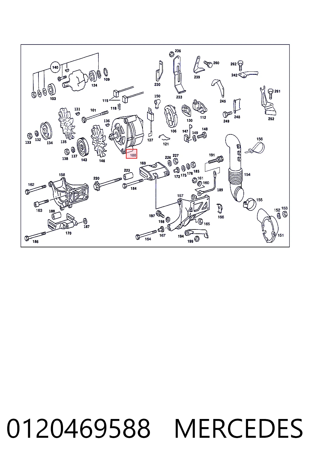 0120469588 Mercedes Alternator