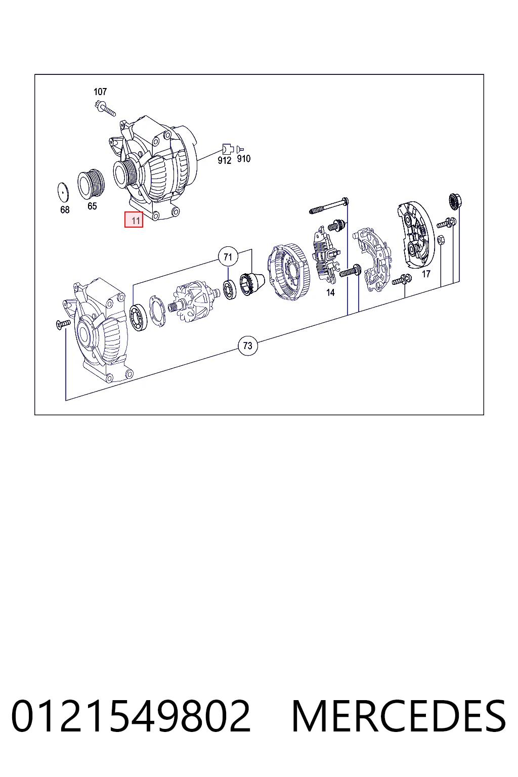 0121549802 Mercedes Alternator