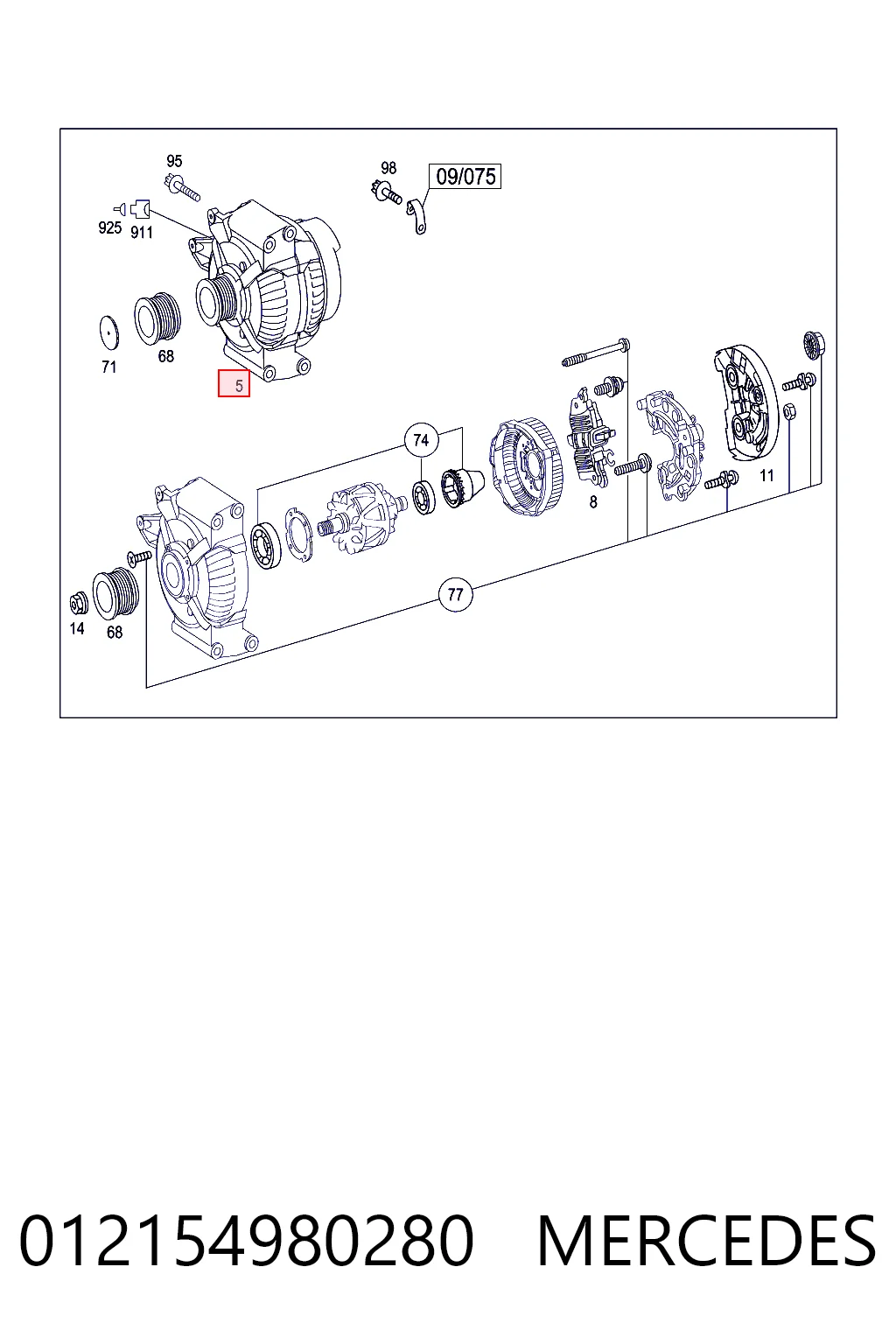 012154980280 Mercedes Alternator