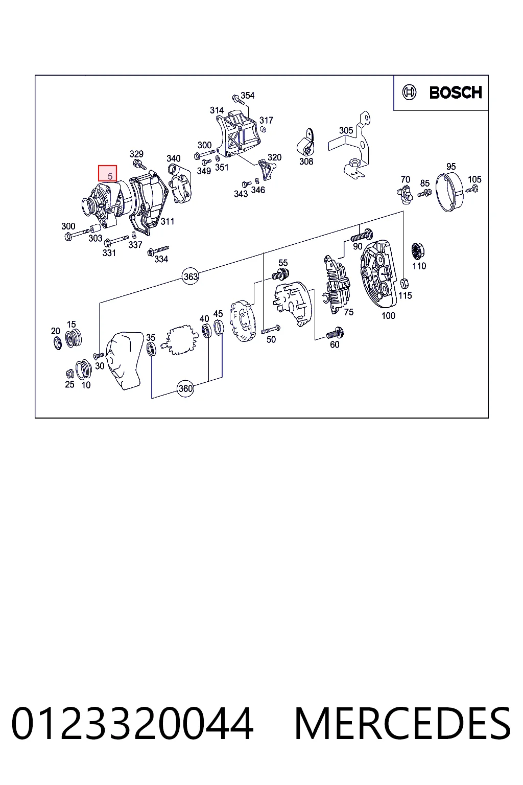 0123320044 Mercedes Alternator