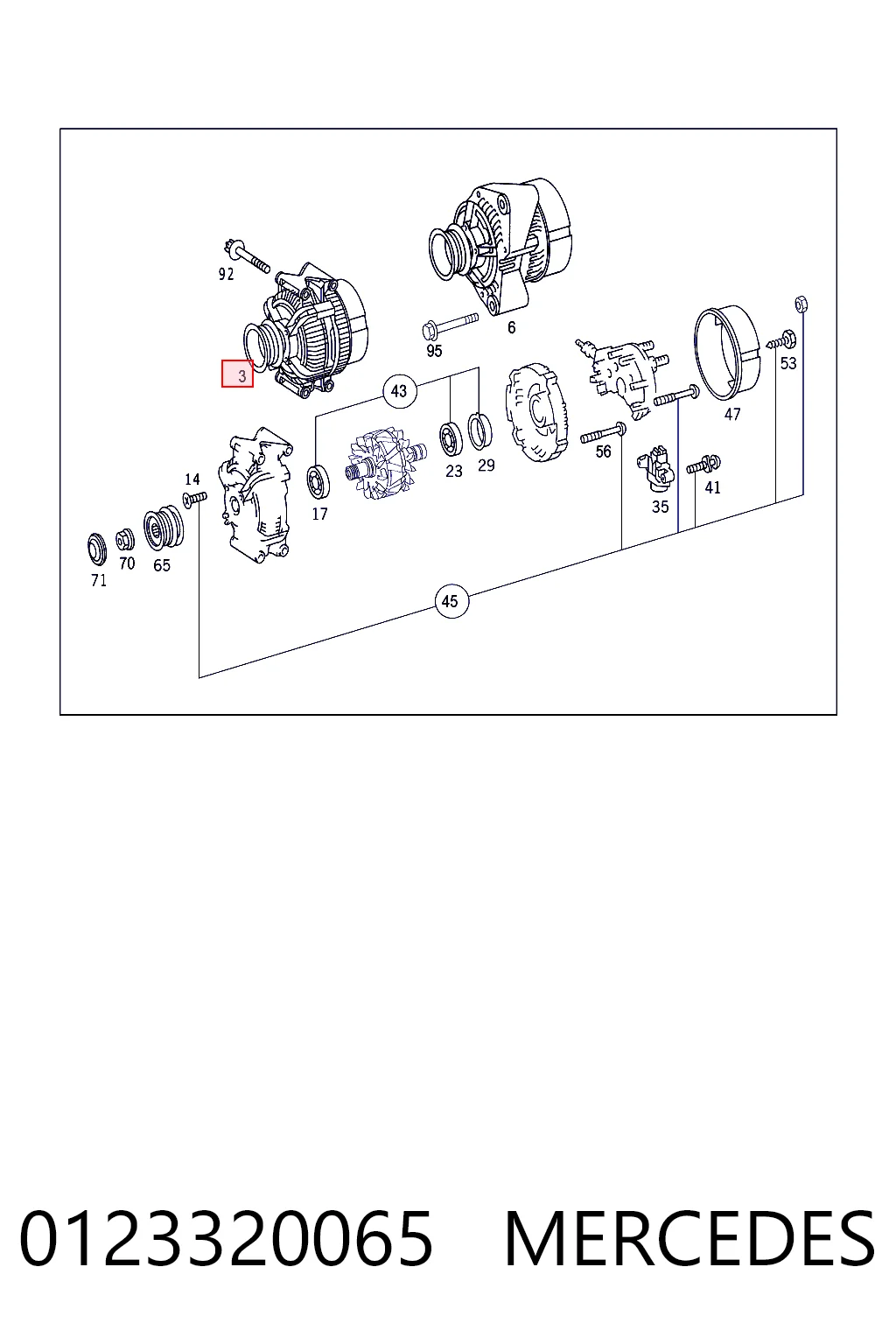 0123320065 Mercedes Alternator
