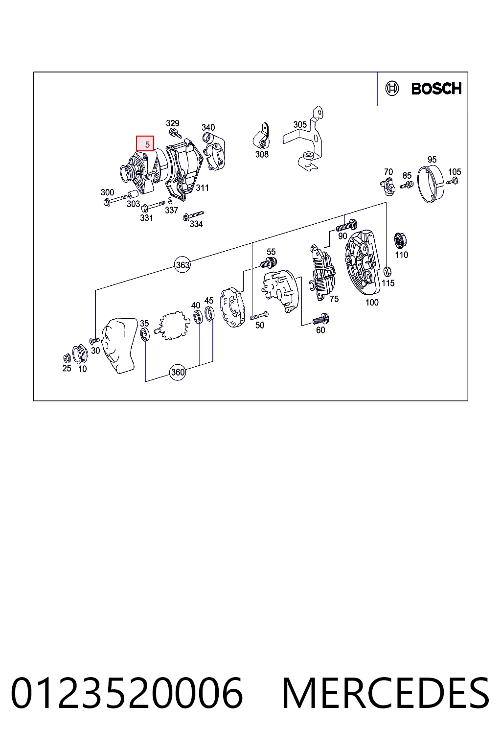 0123520006 Mercedes Alternator
