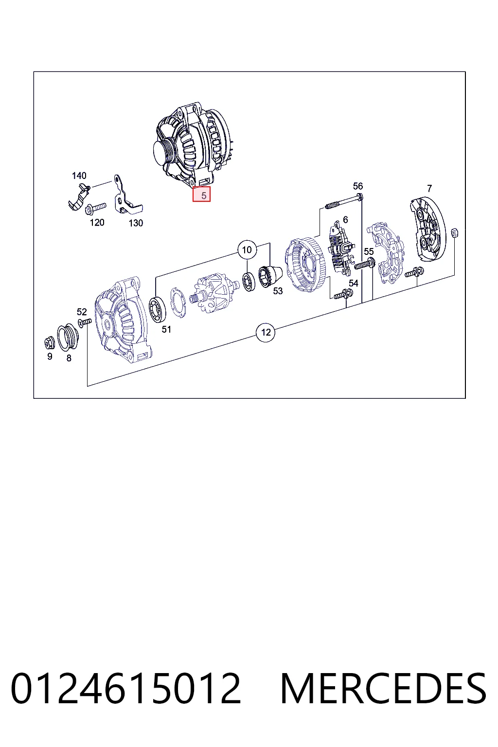 0124615012 Mercedes Alternator