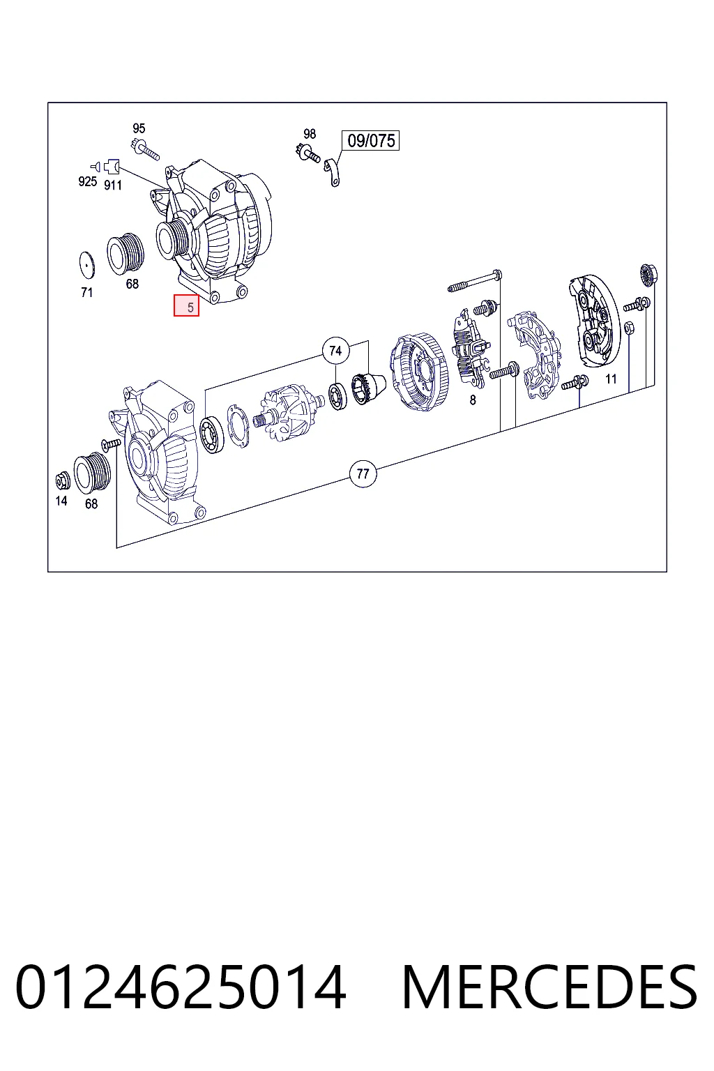 0124625014 Mercedes Alternator