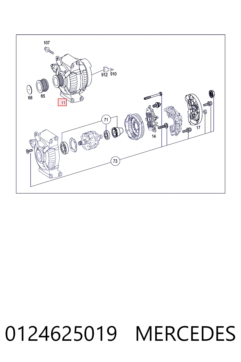 0124625019 Mercedes Alternator