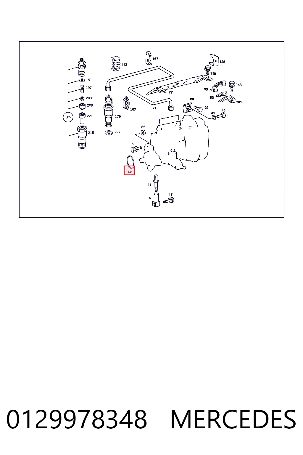 0129978348 Mercedes Uszczelka pompy wtryskowej