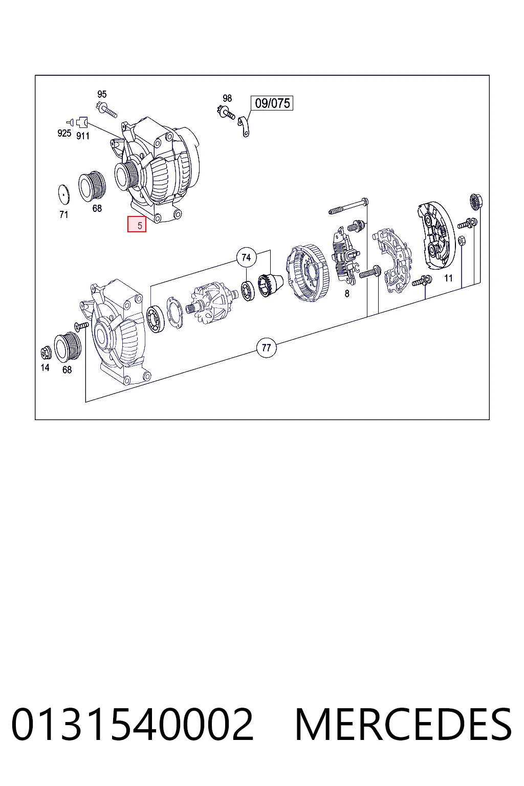 0131540002 Mercedes Alternator