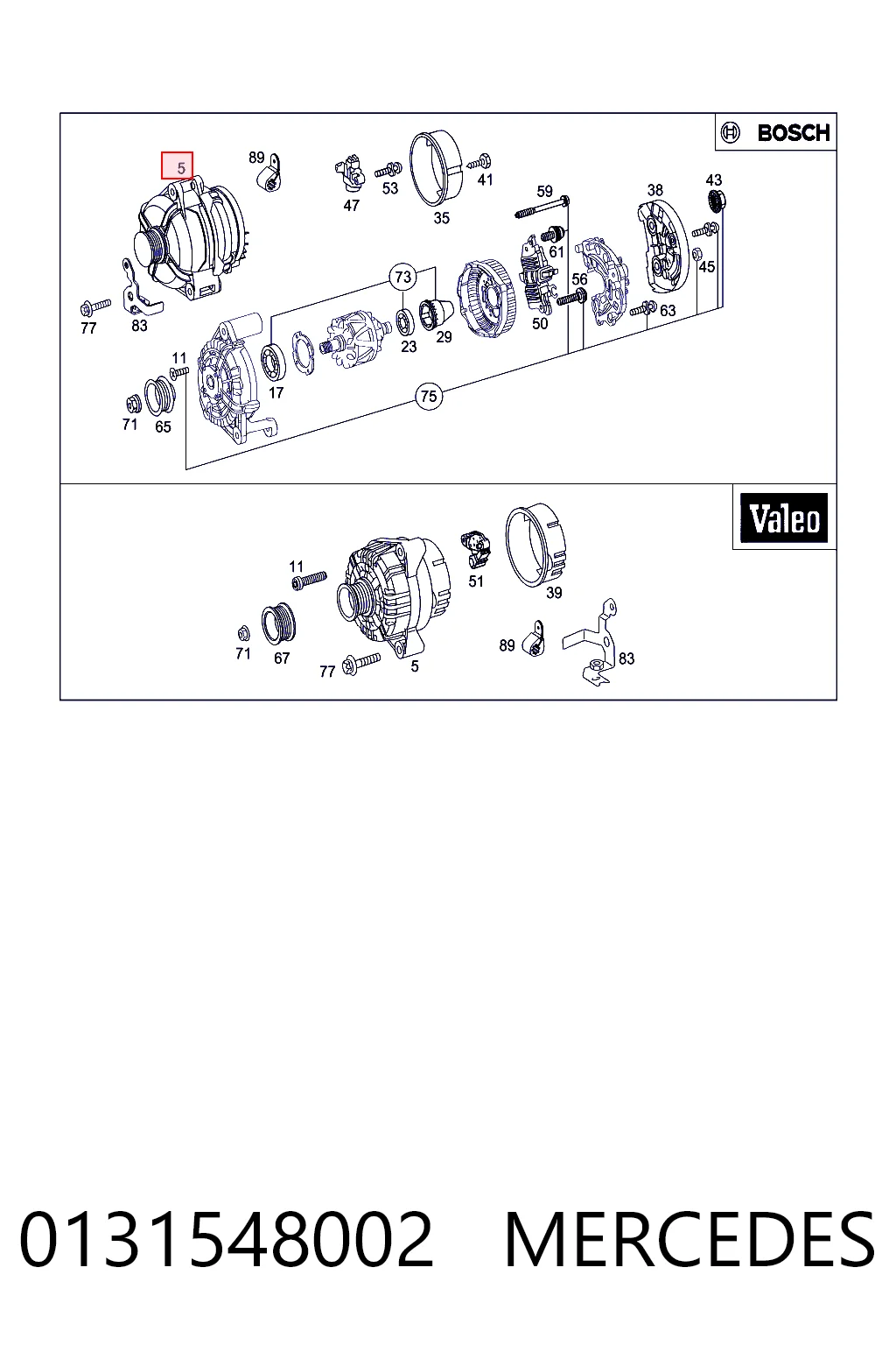 0131548002 Mercedes Alternator