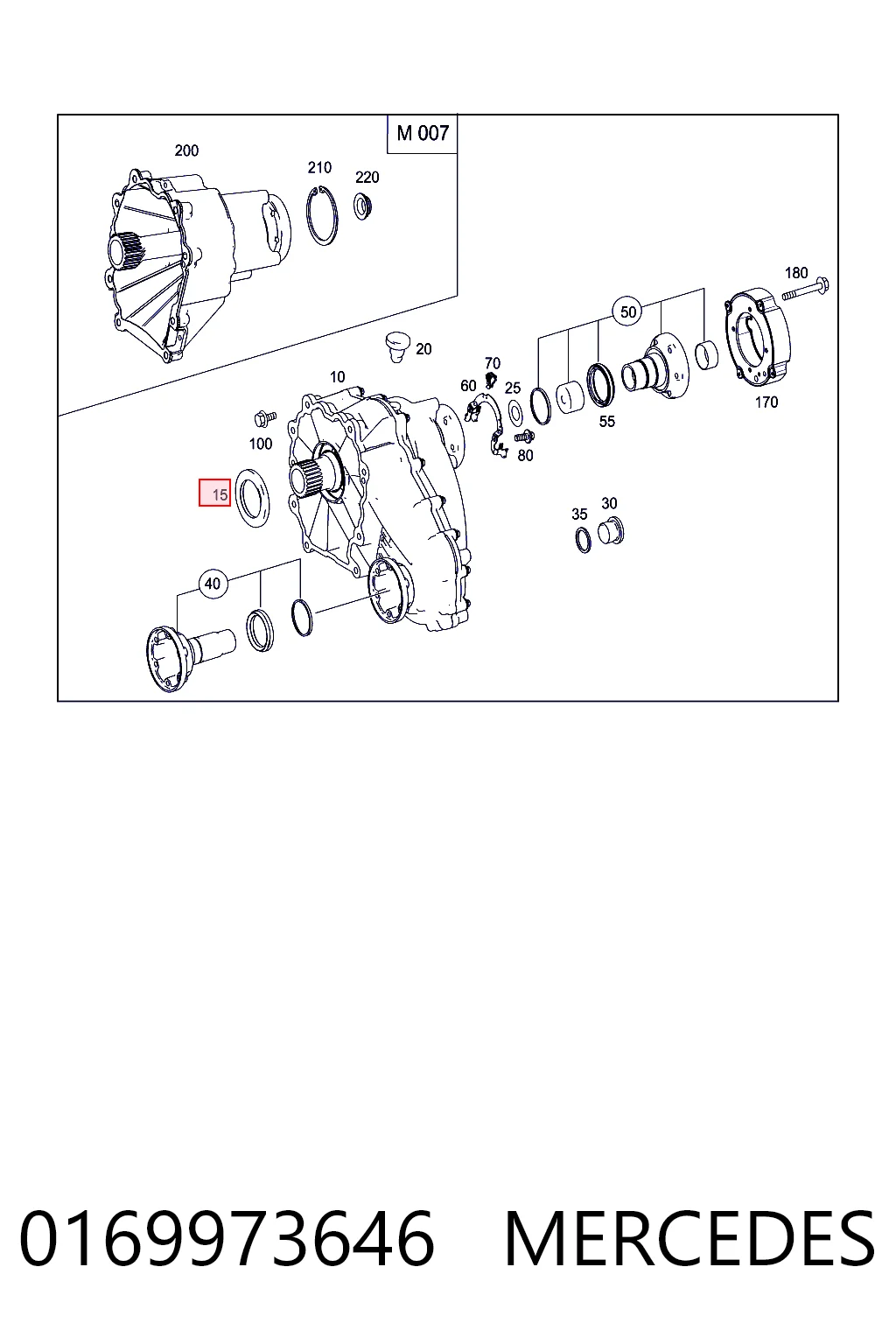 0169973646 Mercedes Uszczelniacz skrzyni rozdzielczej, wału sprzęgłowego