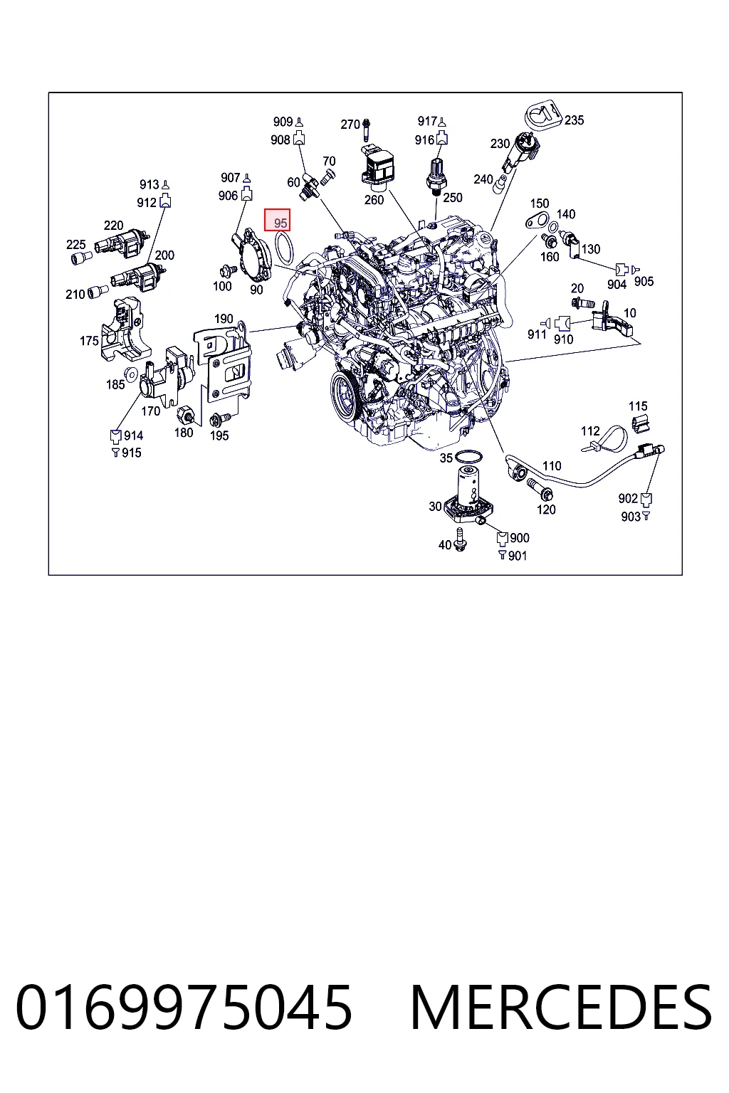 0169975045 Mercedes Uszczelka regulatora faz rozrządu