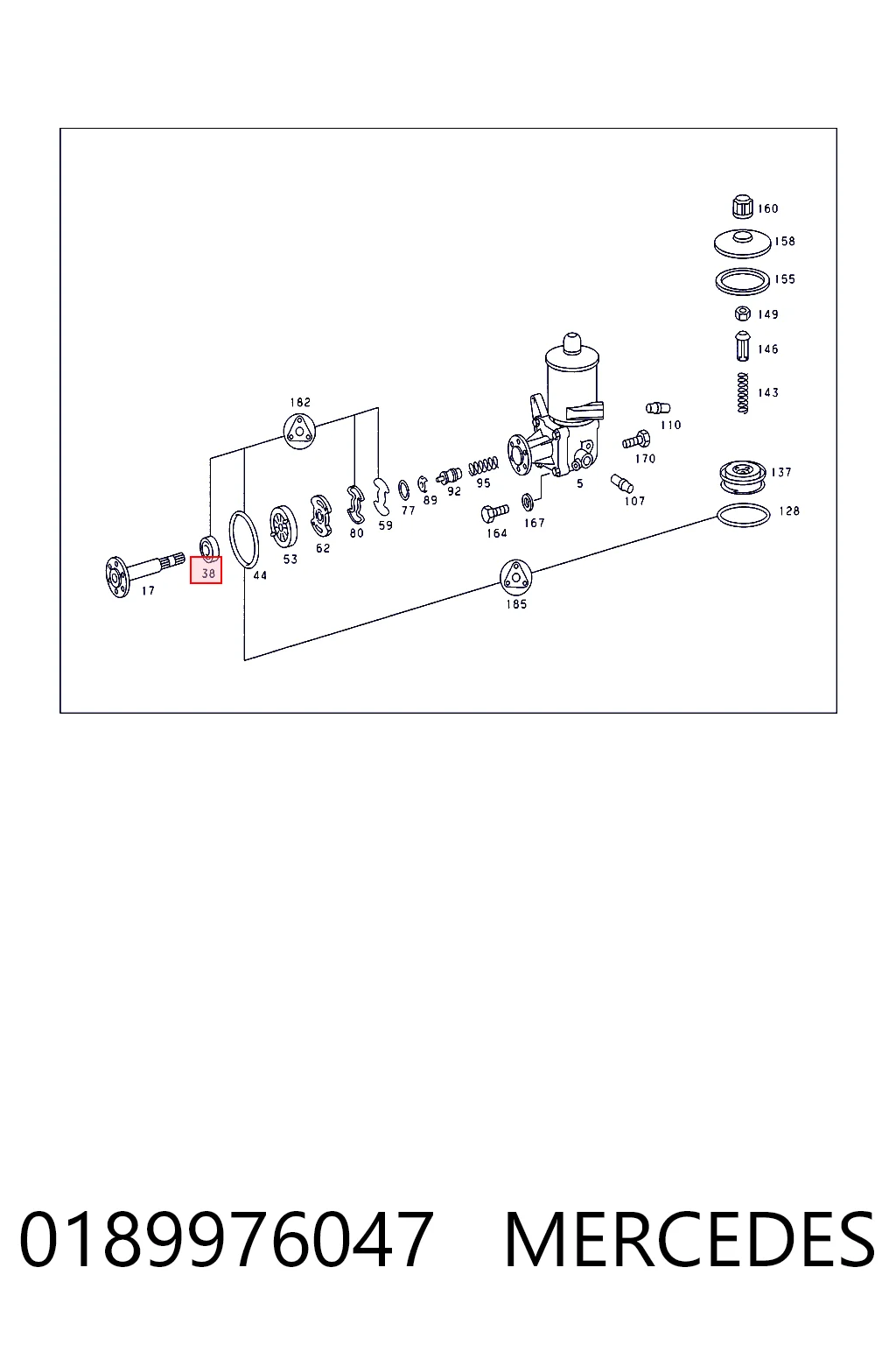0189976047 Mercedes Uszczelniacz pompy wspomagania hydraulicznego