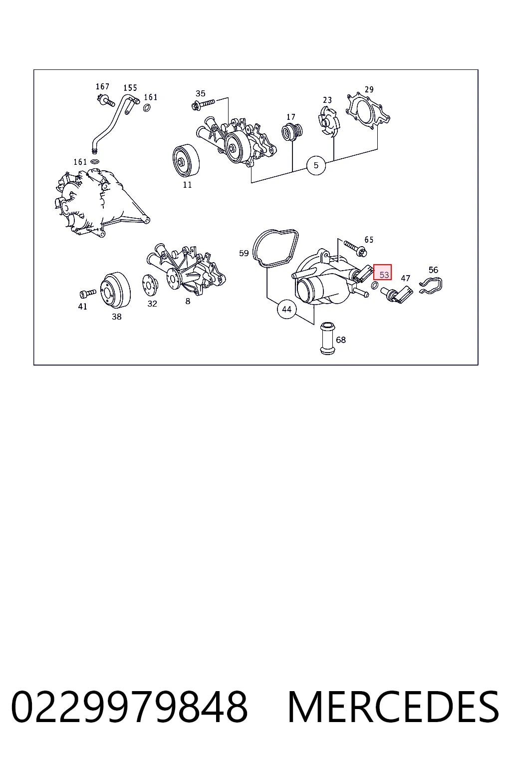 0229979848 Mercedes O-ring czujnika temperatury płynu chłodzącego