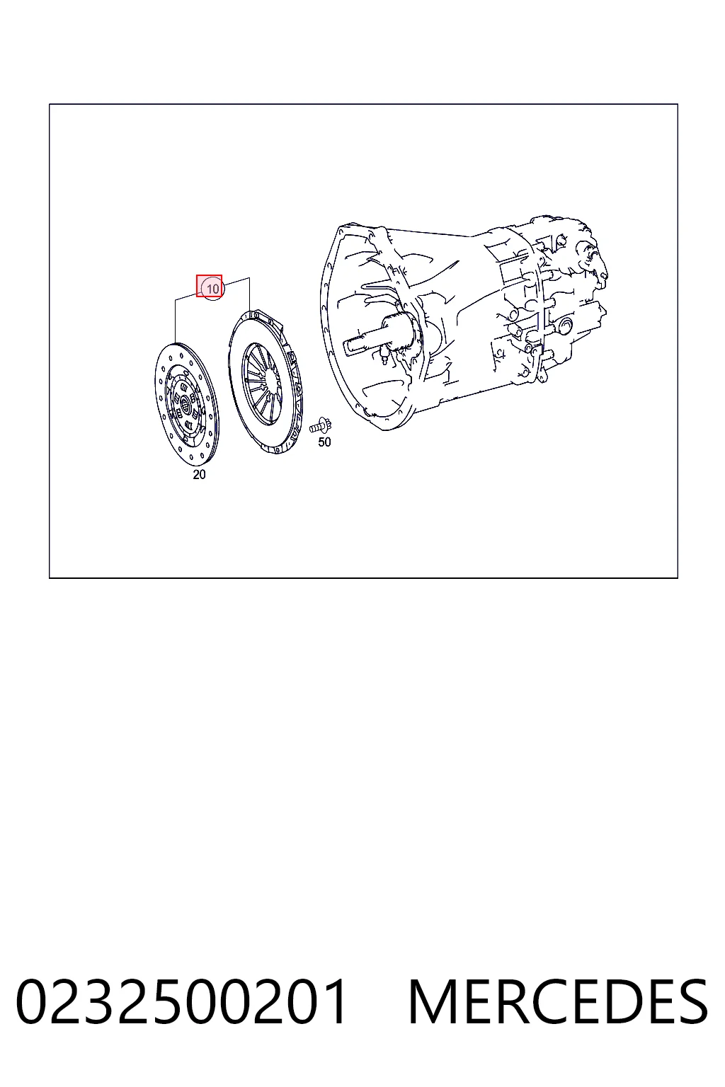 0232500201 Mercedes Zestaw sprzęgła (3 części)