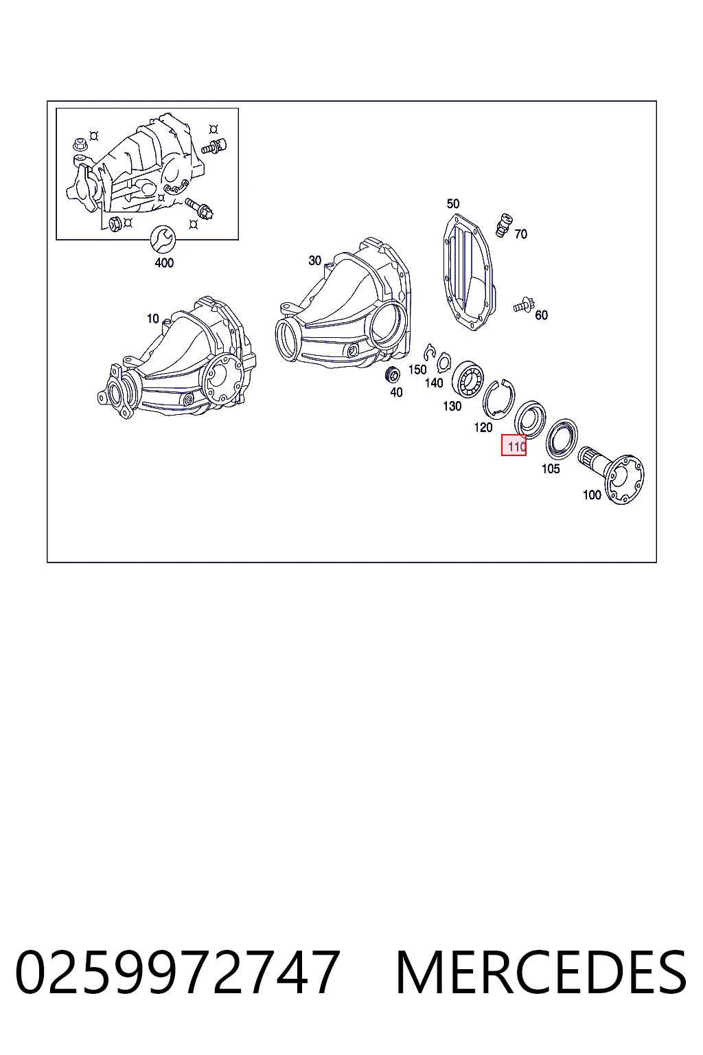 0259972747 Mercedes Uszczelniacz reduktora mostu tylnego