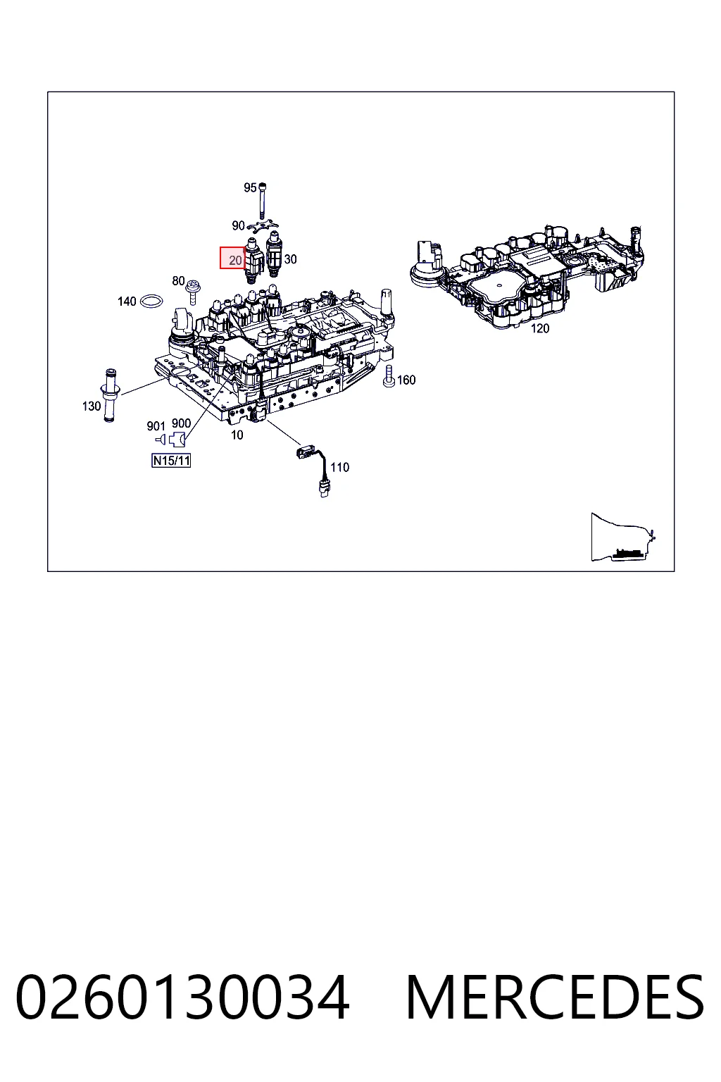0260130034 Mercedes Solenoid automatycznej skrzyni biegów