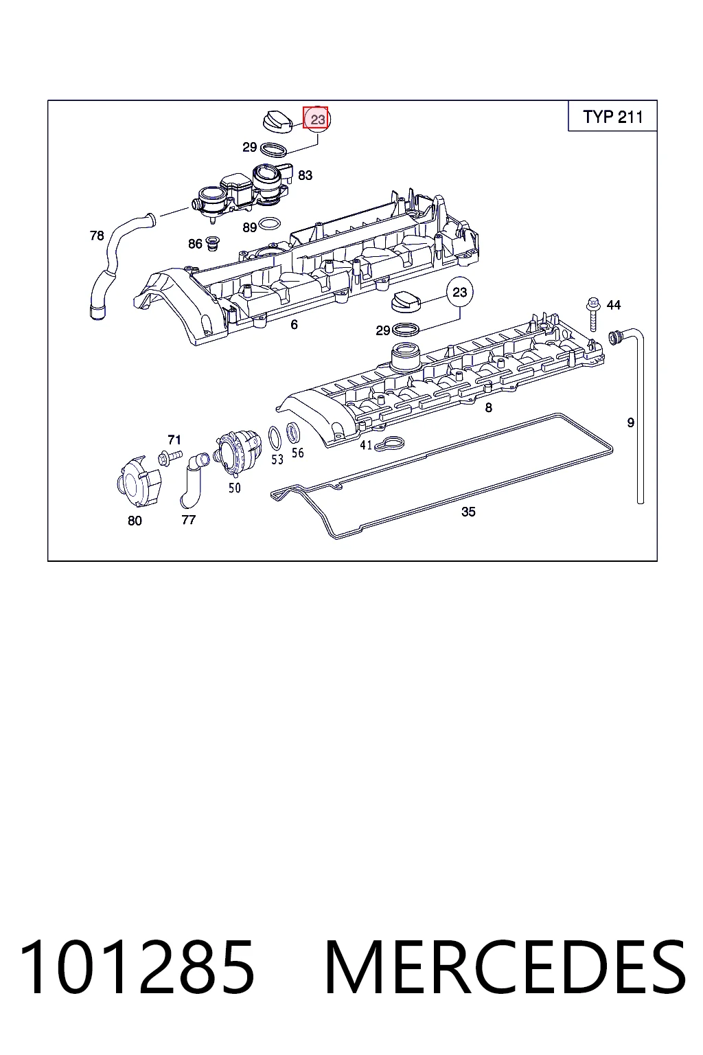 101285 Mercedes Korek wlewu oleju