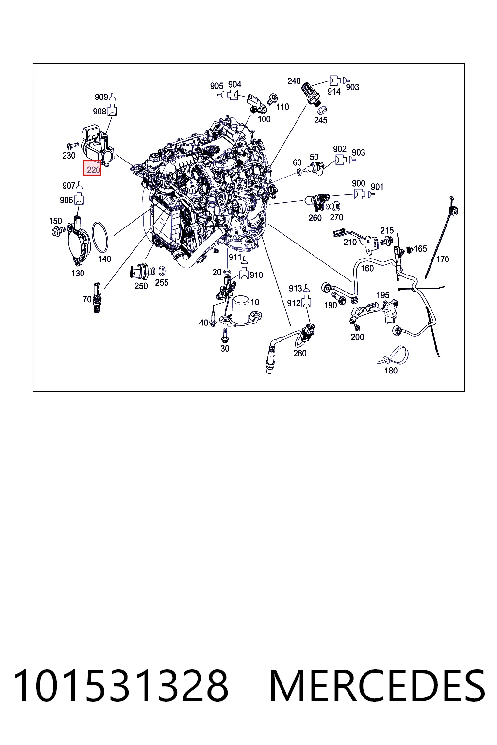 101531328 Mercedes Zawór elektromagnetyczny regulacji klapy EGR