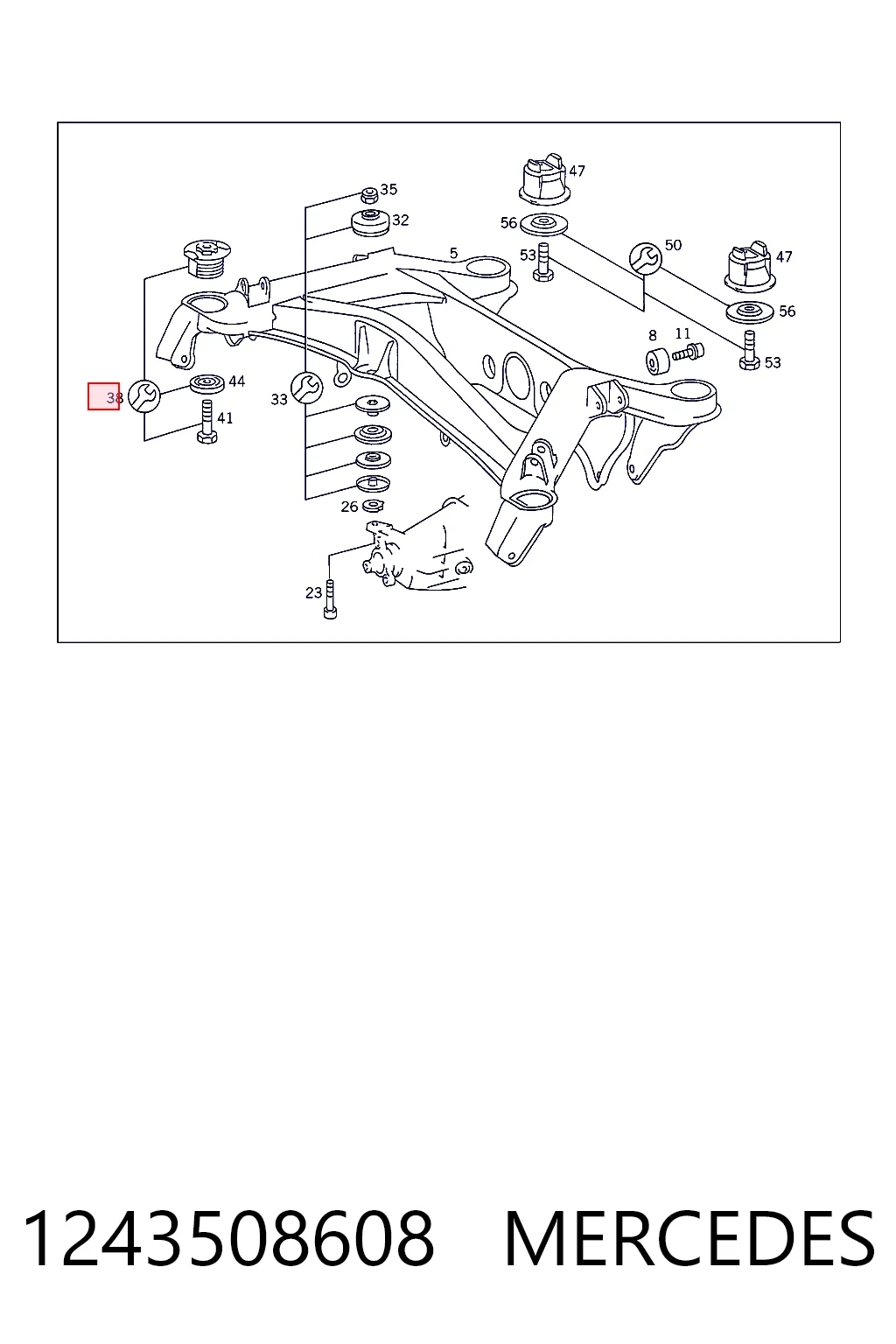 1243508608 Mercedes Silentblock tylnej belki