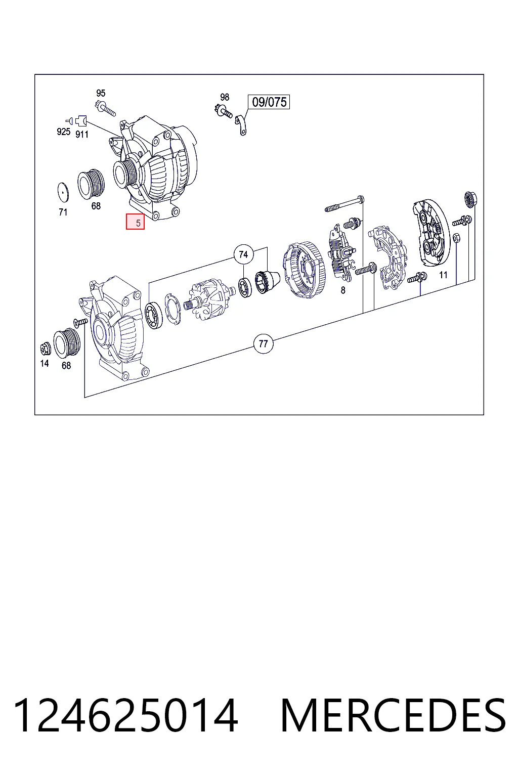 124625014 Mercedes Alternator