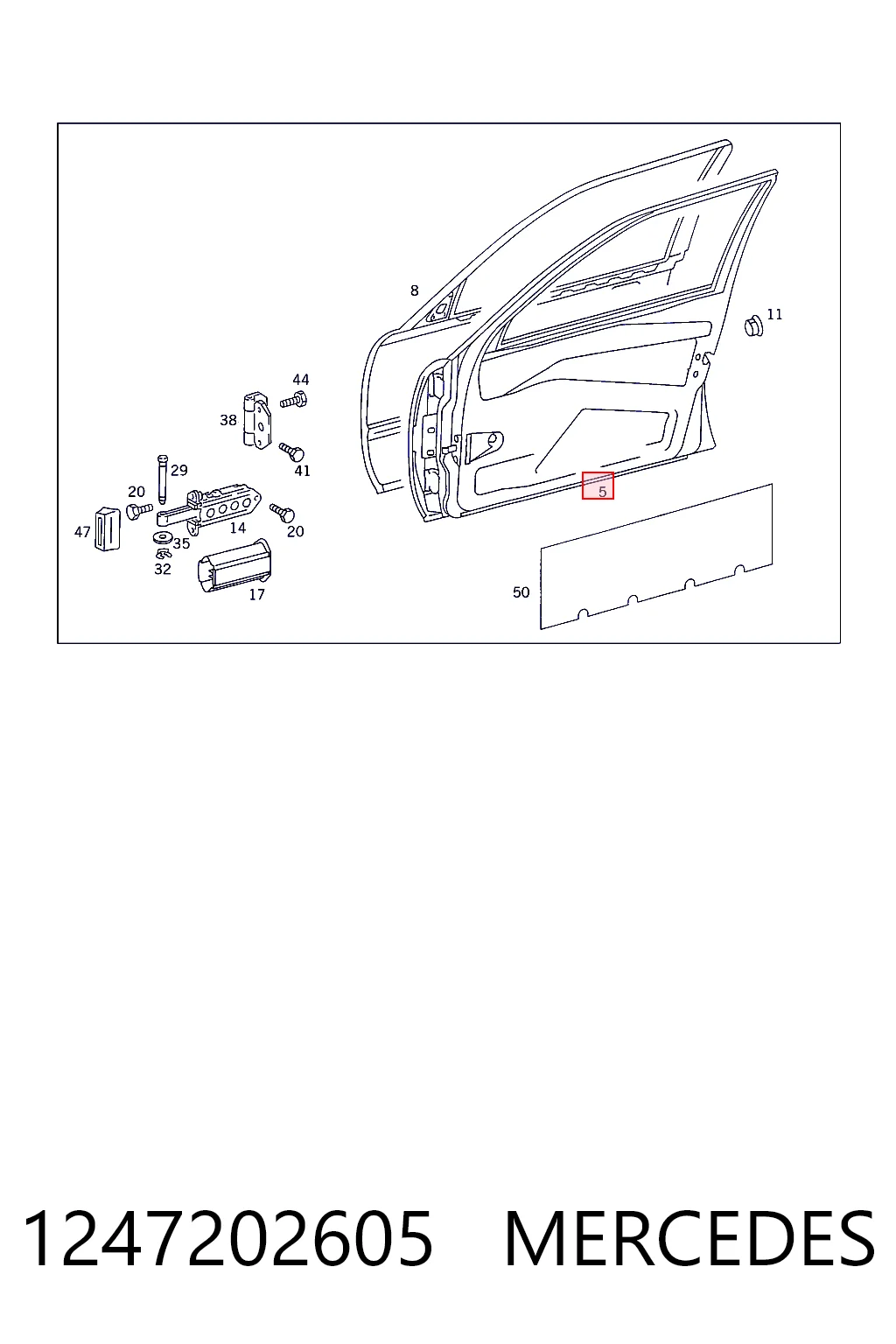 Drzwi przednie prawe do Mercedes E  T124