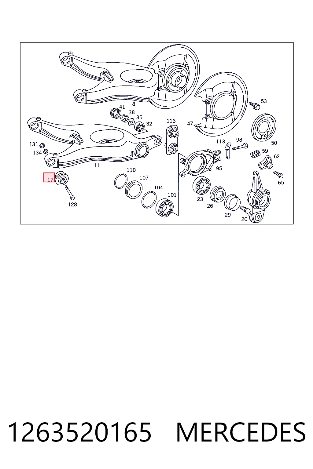 1263520165 Mercedes Silentblock wahacza tylnego dolnego