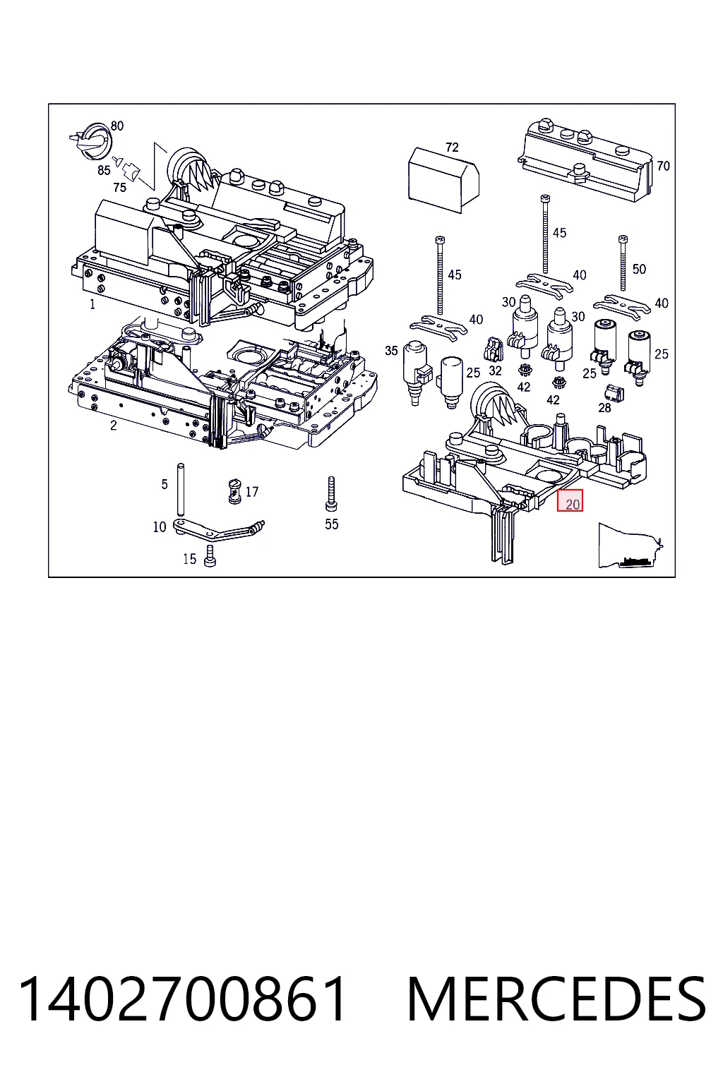 1402700861 Mercedes Elektroniczna płyta automatycznej skrzyni biegów